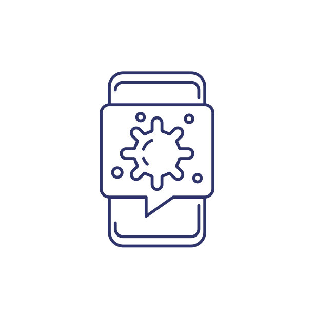 接触者追踪App线性图标图片下载