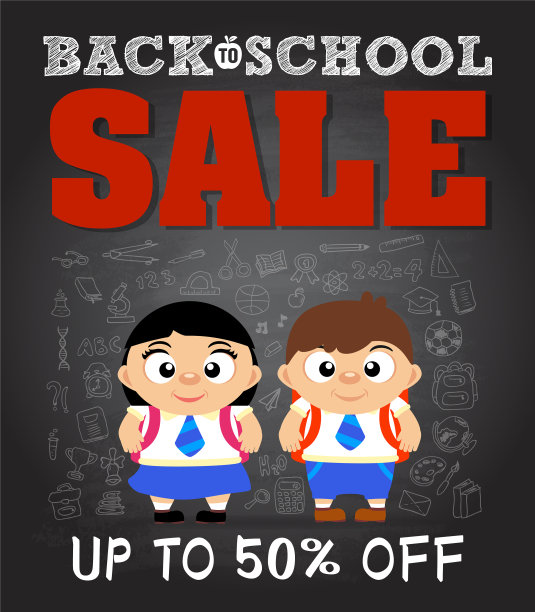 返校销售海报横幅上有女生男生图片下载