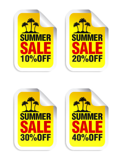 夏季销售黄色贴纸套装销售10 20 30 40图片下载