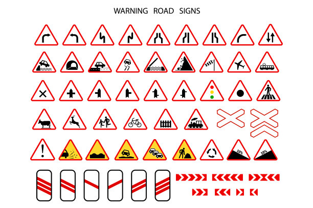 警示路标库存图片下载