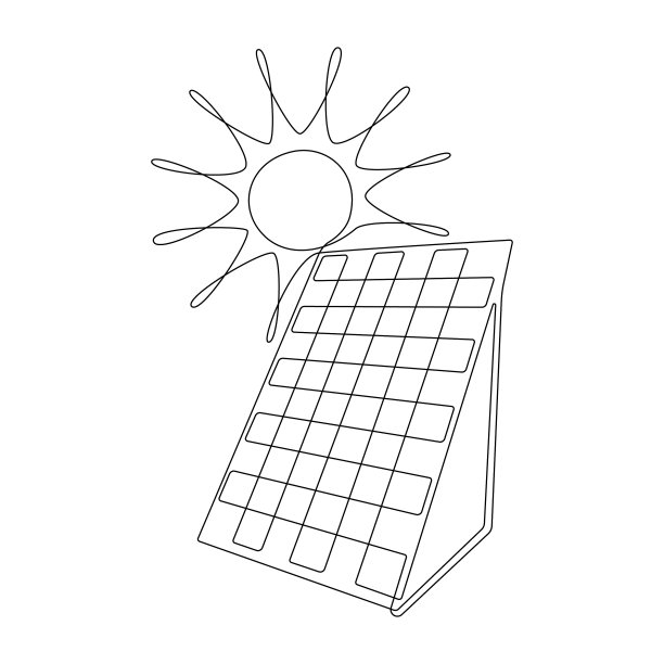 太阳能电池板的连续线图图片下载