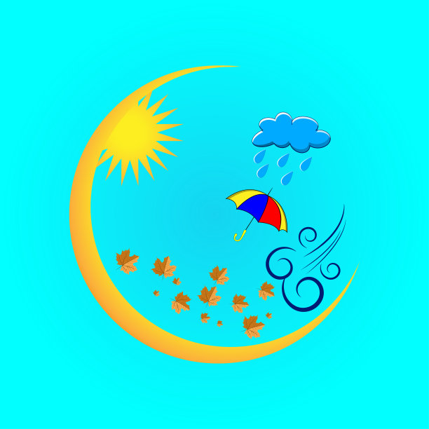 矢量插图与简单的图片。你好,秋天。图片下载