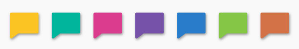 语音泡泡在白色背景上有不同的颜色。在白色背景上有阴影的多色图标或符号。沟通的概念。文本或图像的一组图标或复选框标志。插图。图片下载
