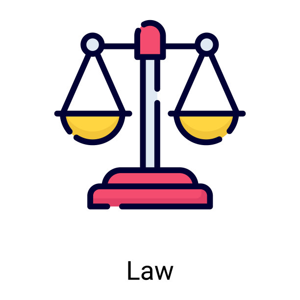 白色背景上的平衡秤彩色线条图标图片下载