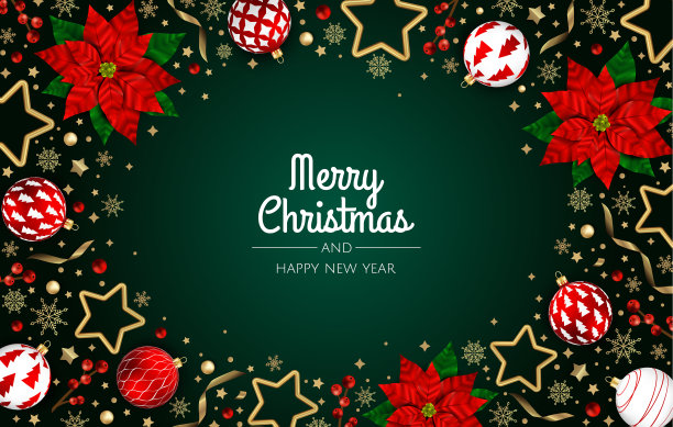 圣诞节向量背景。创意设计贺卡，横幅，海报。俯视圣诞装饰球和雪花。图片下载