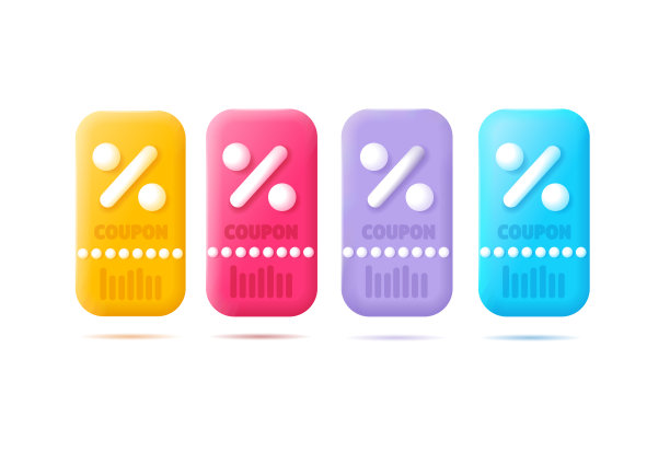 3d不同的杯子与百分比设置橡皮泥卡通风格。向量图片下载