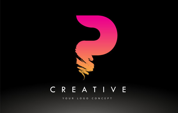 P刷字母logo紫色粉色刷字母图片下载