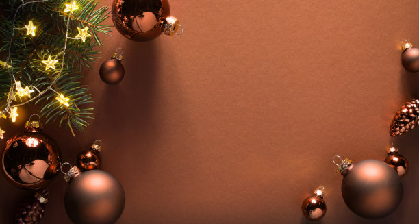 圣诞树节日装饰品;圣诞贺卡背景图片下载