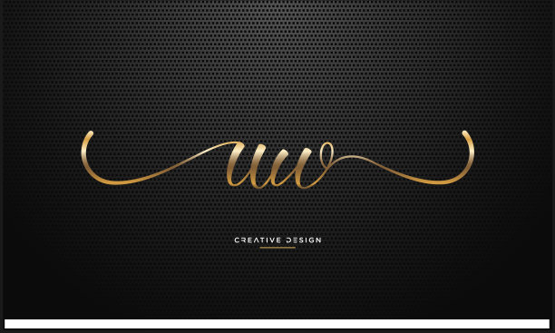 UW, WU Alphabet Letters奢侈品商业标志图标图片下载