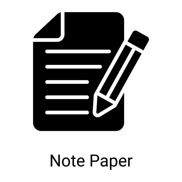 纸和铅笔字形图标孤立在白色上图片下载