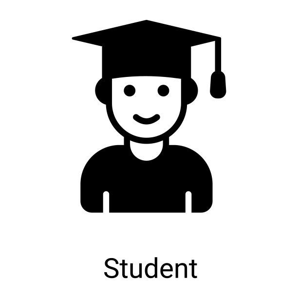 白色背景上的学生字形图标图片下载