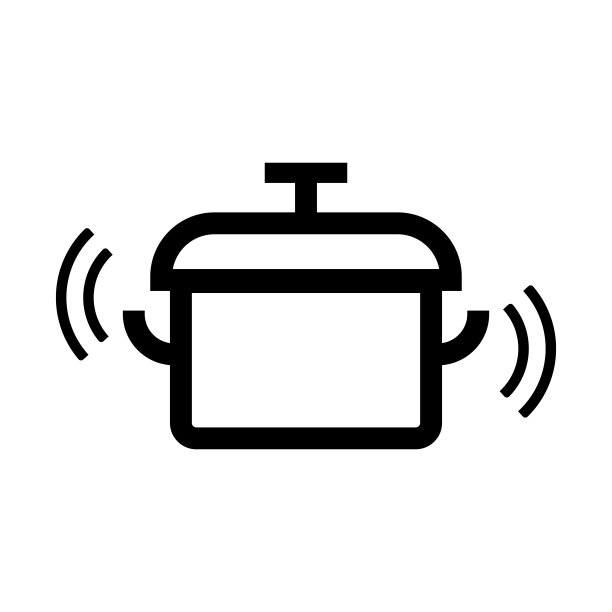 煮沸锅图标。振动图标。向量。图片下载