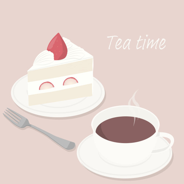 一杯茶配上日式草莓酥饼图片下载