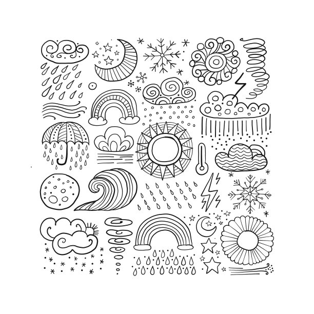 气象收藏气象符号艺术图片下载