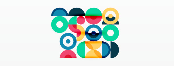 彩色圆抽象背景模板图片下载