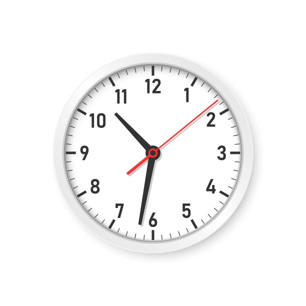 时钟图标在平式表盘上孤立图片下载