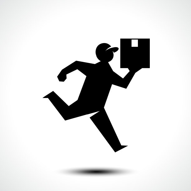 快递员快跑图标符号象形图图片下载