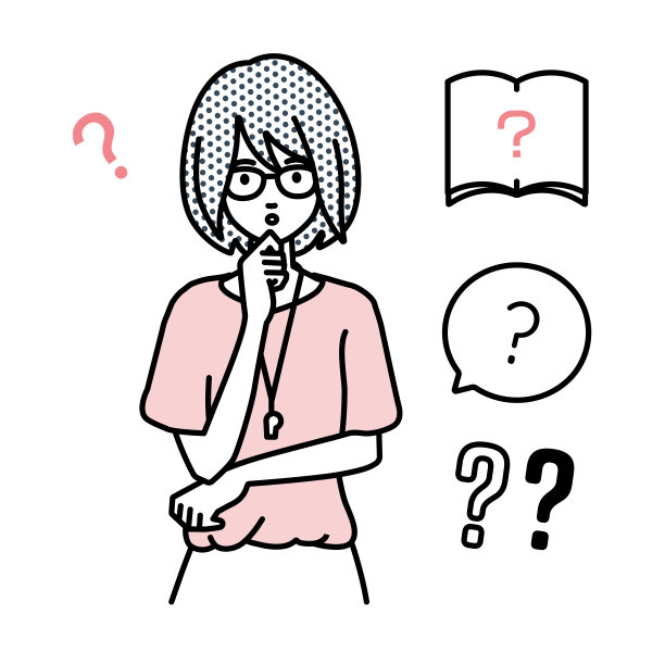 一个女老师拿着一个问题站在她的下巴上，她的手指上打了问号图片下载