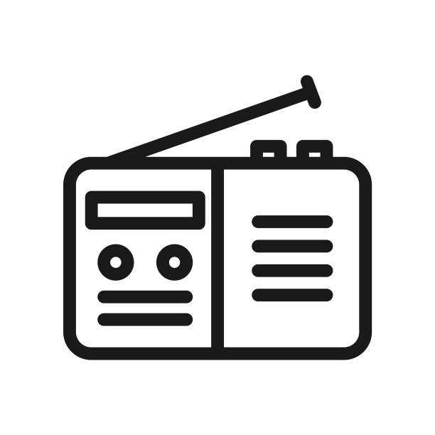 广播或播客电台图标线条符号图片下载
