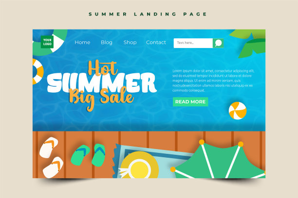 夏季大销售季节图形模板容易定制简单优雅的设计图片下载