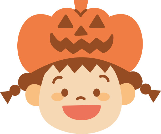 万圣节小孩穿杰克灯服装的插图图片下载