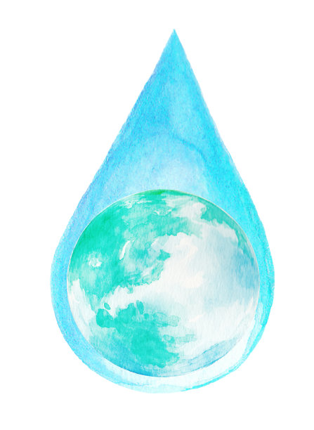 受可持续发展目标启发绘制的水滴地球图图片下载