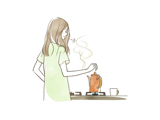 一个女人在厨房里叹息图片下载