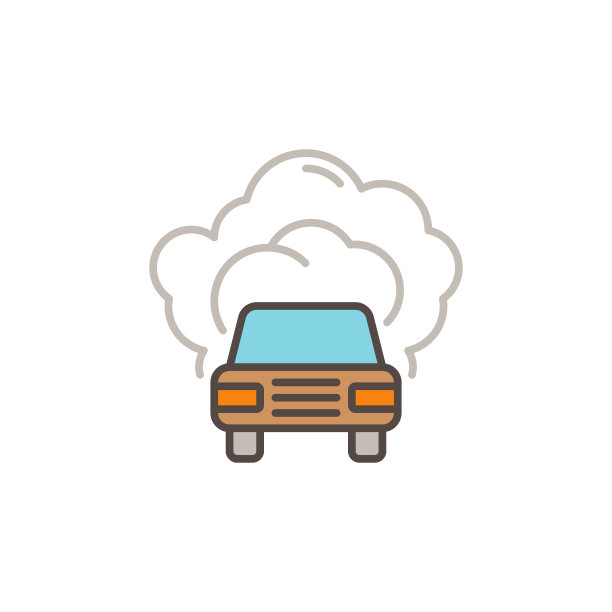 汽车排气烟雾概念现代图标图片下载