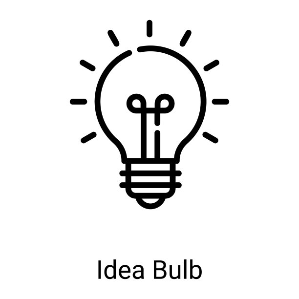 想法灯泡线图标孤立在白色背景图片下载