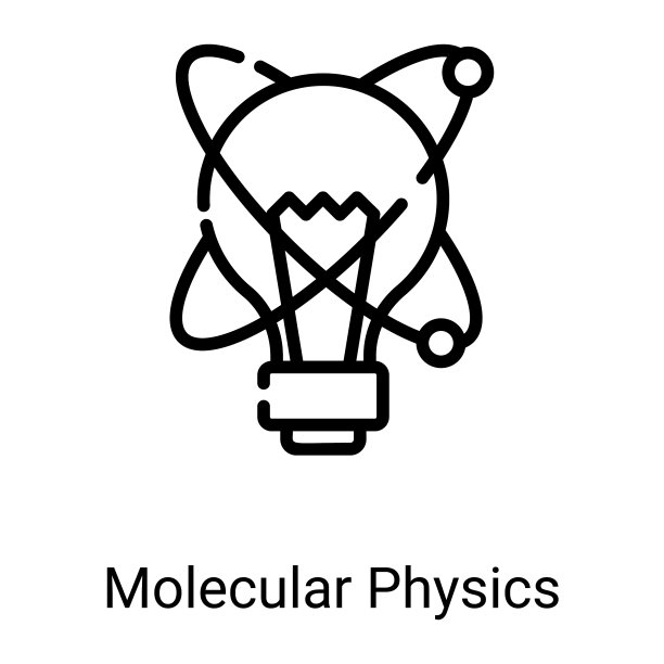 白色背景上的分子物理线性图标图片下载