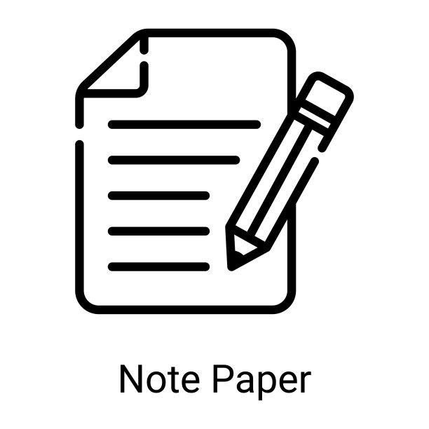 纸和铅笔线图标孤立在白色图片下载