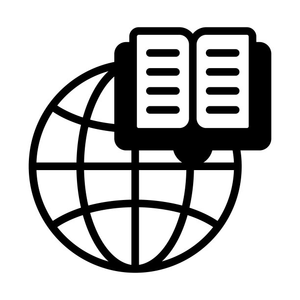 白色背景上的全球学习图标图片下载