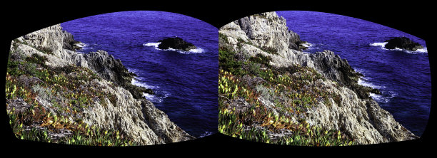 法国耶尔附近的悬崖和地中海立体VR图片下载