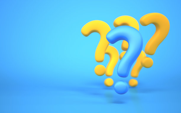 与众不同的蓝色问号从黄色问号中脱颖而出图片下载