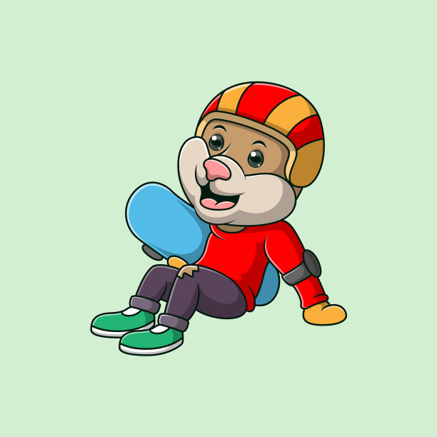 卡通猫在玩滑板图片下载