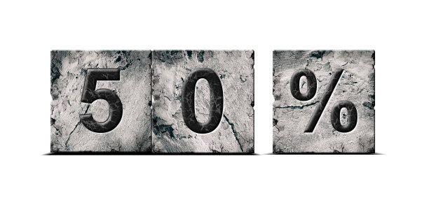 50%，石块上的文字，贸易商业设计元素图片下载