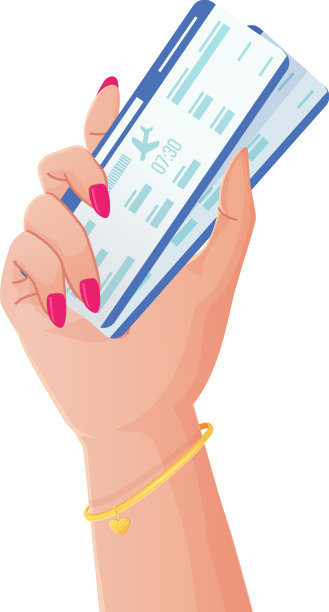 白种女人手里拿着两张机票图片下载