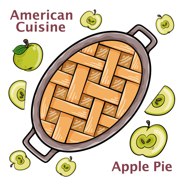 自制美味新鲜出炉的乡村苹果派图片下载