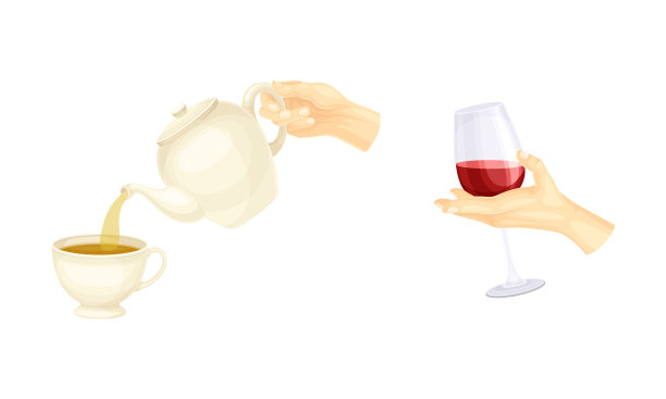 手持酒杯，倒入红酒，倒茶图片下载