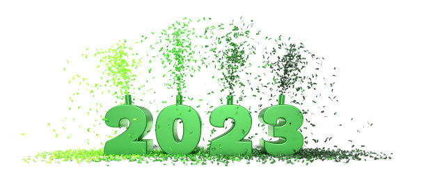 2023年用五彩纸屑庆祝绿色节日图片下载