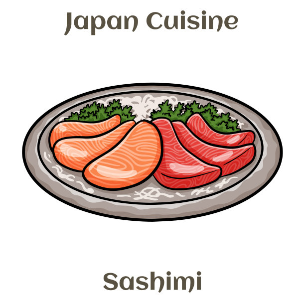 日本料理生鱼片鱼片三文鱼图片下载