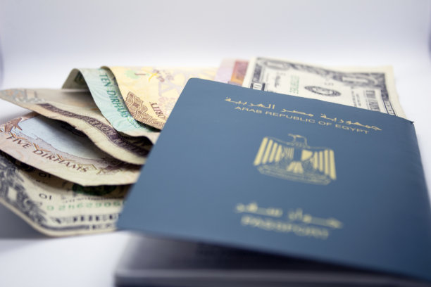 带有货币的埃及护照图片下载