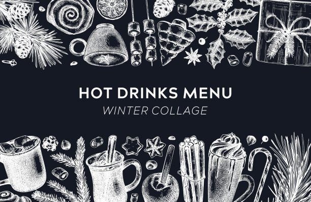 热饮菜单设计。图片下载