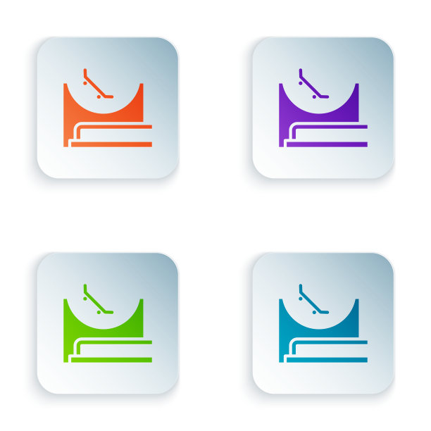 颜色滑冰公园图标孤立的白色背景图片下载