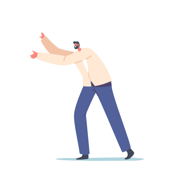 蓄着胡须的单身男性用手做手势图片下载