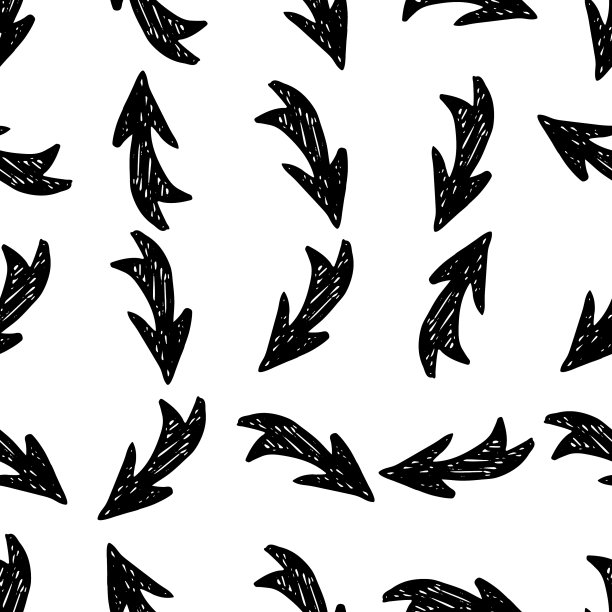 无缝图案与黑色手绘箭头图片下载