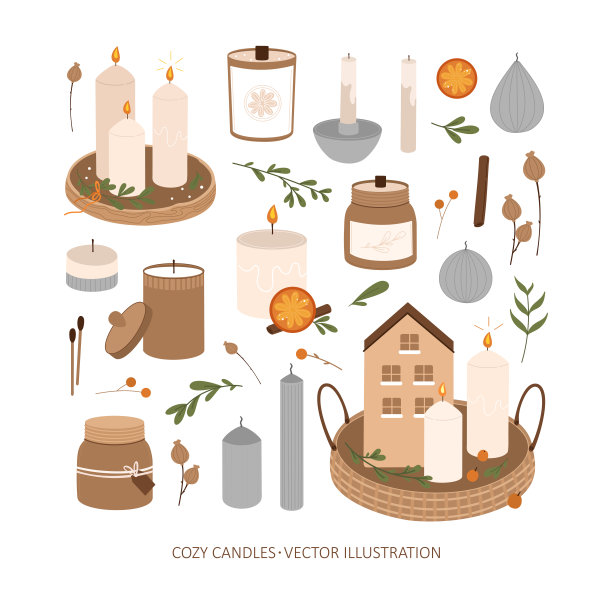 舒适的蜡烛。图片下载