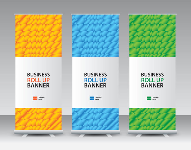商业卷旗套装，卷旗设计，旗架或旗帜设计，j旗，x旗架，x旗，展览展示，展台设计，海报，广告，几何背景模板，矢量图片下载