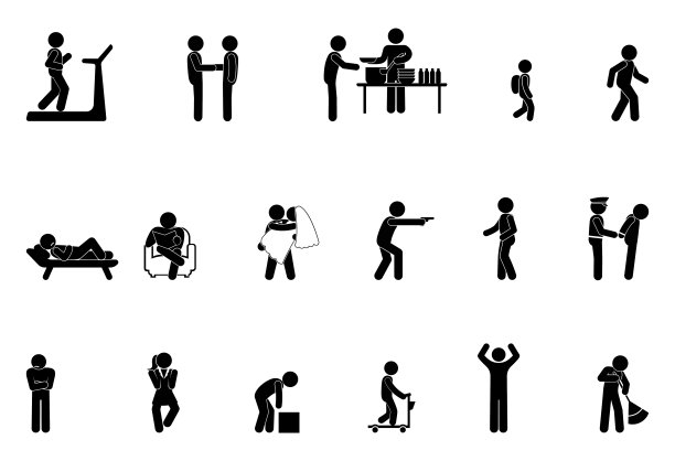 简笔画图标：人际沟通社交图片下载