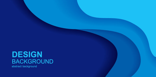 蓝色波浪纸的抽象背景。深蓝色矢量背景波。图片下载